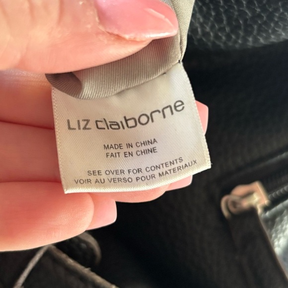 Liz Claiborne Black Vegan Leather Shoulder Bag - Picture 8 of 12